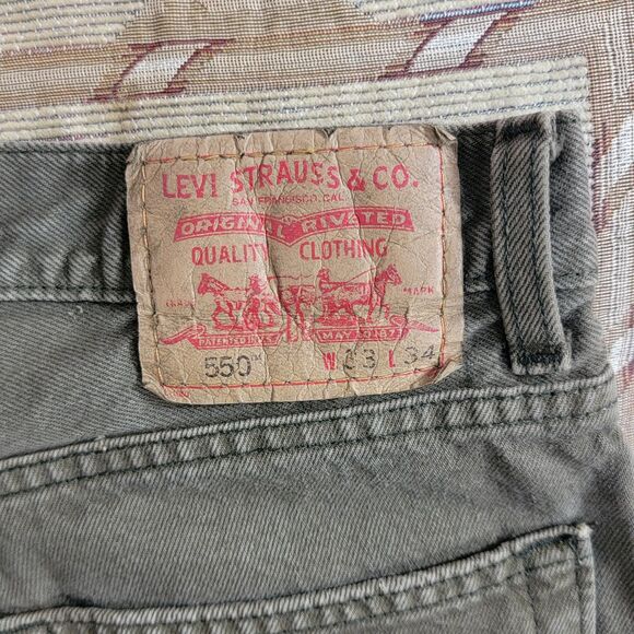 Vintage Levis 550 Jeans Mens 32x32* Army Green Loose Relaxed Fit Tapered - Picture 11 of 13